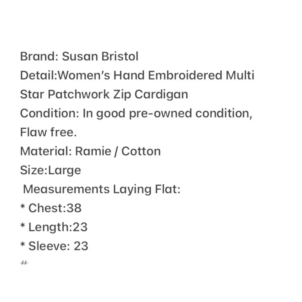 Susan Bristol Womens Patchwork Zip Cardigan Embroidered Vintage Multi Color L - Picture 5 of 5